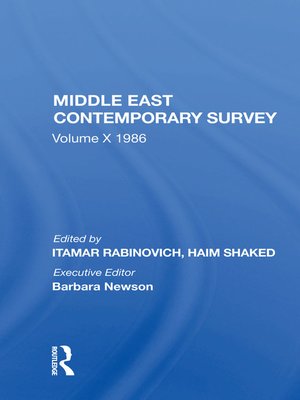 cover image of Middle East Contemporary Survey, Volume X, 1986